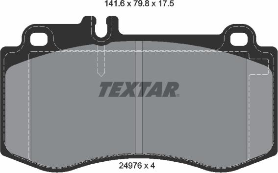 Textar 2497601 - Комплект гальмівних накладок, дискове гальмо autodetail.com.ua