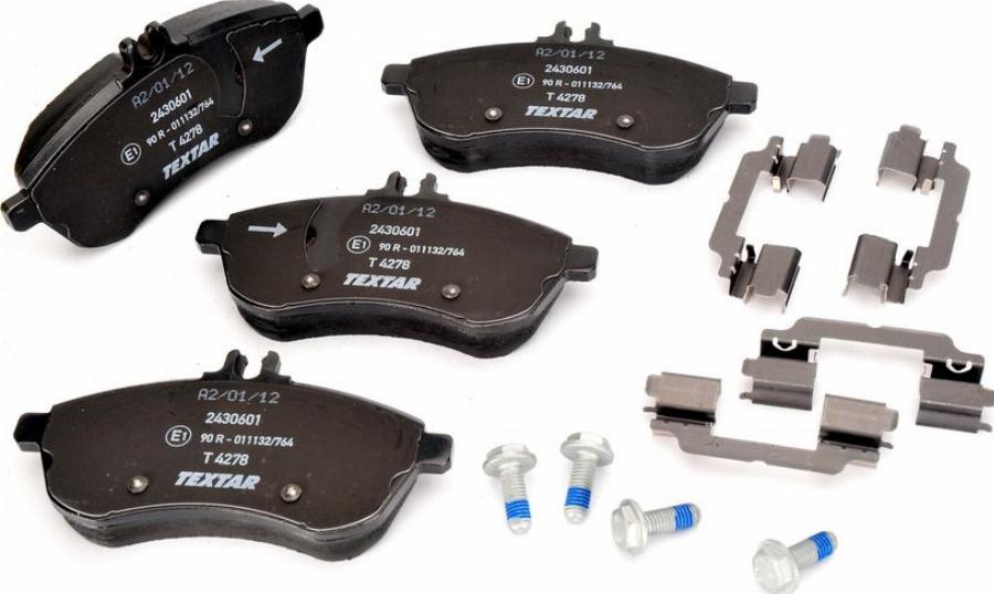 Textar 2430601 - Комплект гальмівних накладок, дискове гальмо autodetail.com.ua