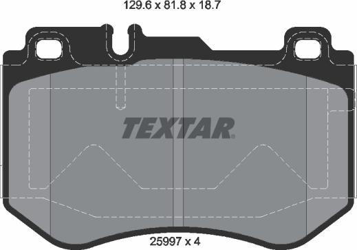 Textar 2599701 - Комплект гальмівних накладок, дискове гальмо autodetail.com.ua