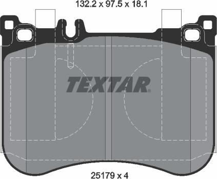 Textar 2517901 - Комплект гальмівних накладок, дискове гальмо autodetail.com.ua