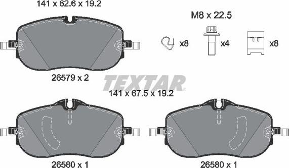 Textar 2657901 - Комплект гальмівних накладок, дискове гальмо autodetail.com.ua
