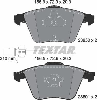 Textar 2395001 - Комплект гальмівних накладок, дискове гальмо autodetail.com.ua