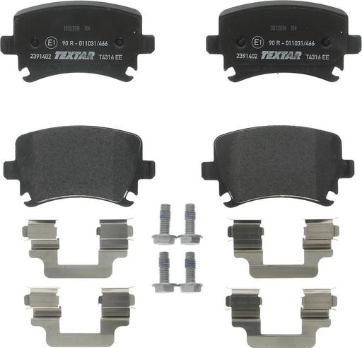 Textar 2391402 - Комплект гальмівних накладок, дискове гальмо autodetail.com.ua