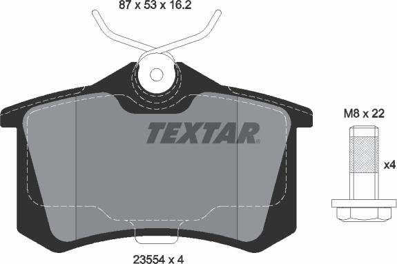 Textar 2355406 - Комплект гальмівних накладок, дискове гальмо autodetail.com.ua
