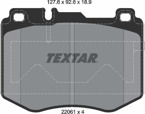 Textar 2206101 - Комплект гальмівних накладок, дискове гальмо autodetail.com.ua