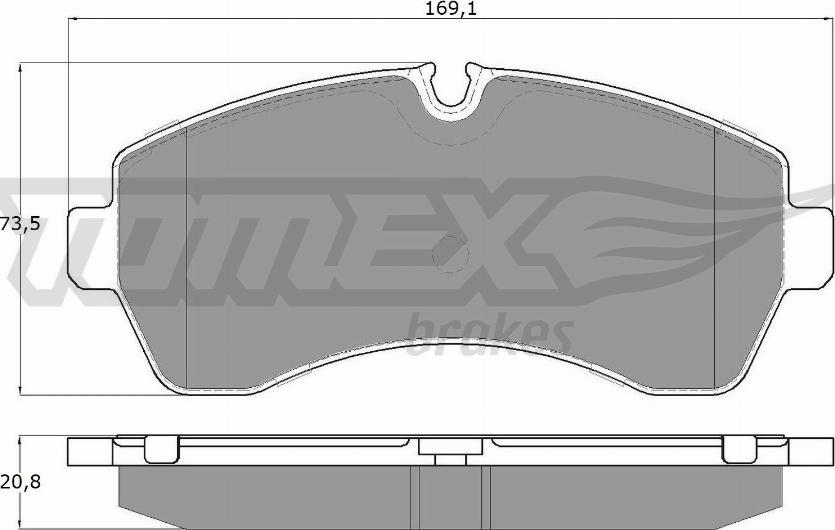 TOMEX brakes TX 14-24 - Комплект гальмівних накладок, дискове гальмо autodetail.com.ua
