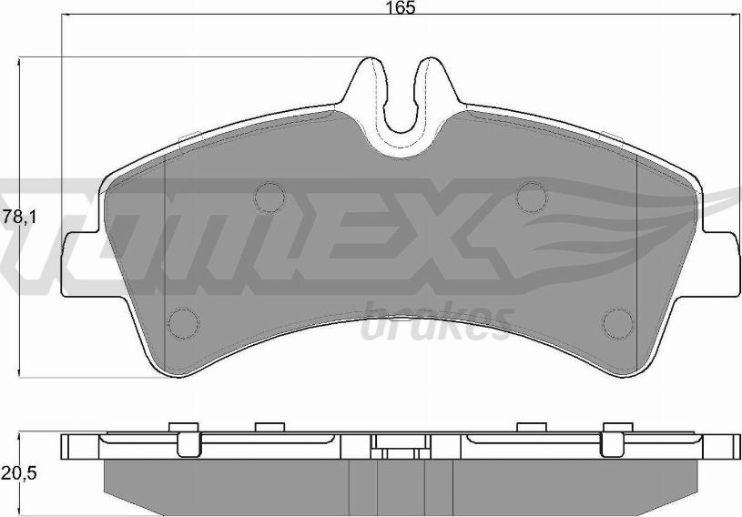 TOMEX brakes TX 14-26 - Комплект гальмівних накладок, дискове гальмо autodetail.com.ua