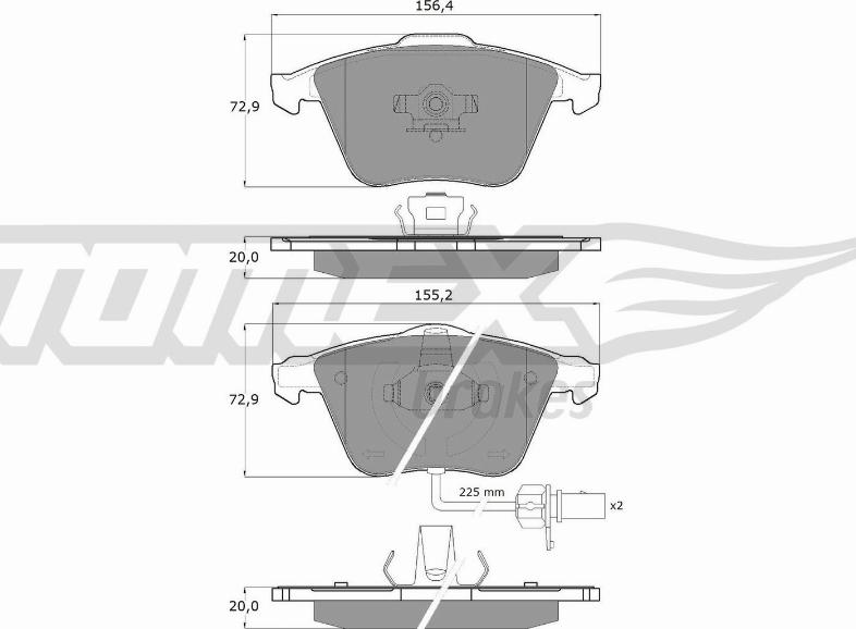 TOMEX brakes TX 14-23 - Комплект гальмівних накладок, дискове гальмо autodetail.com.ua
