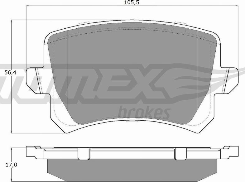 TOMEX brakes TX 15-83 - Комплект гальмівних накладок, дискове гальмо autodetail.com.ua