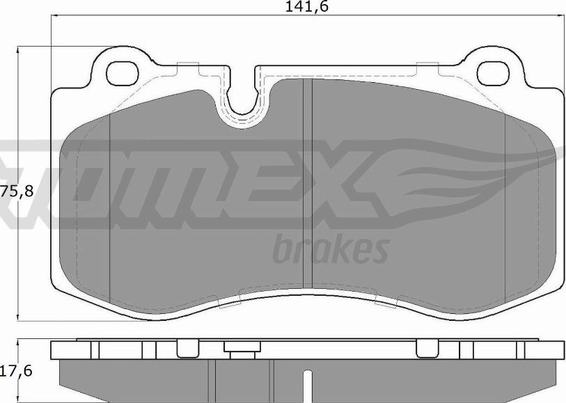 TOMEX brakes TX 16-87 - Комплект гальмівних накладок, дискове гальмо autodetail.com.ua