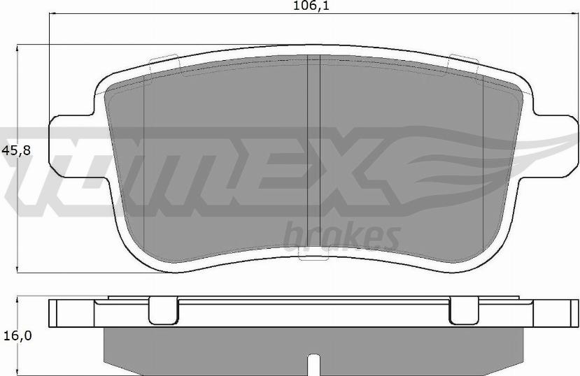 TOMEX brakes TX 16-38 - Комплект гальмівних накладок, дискове гальмо autodetail.com.ua