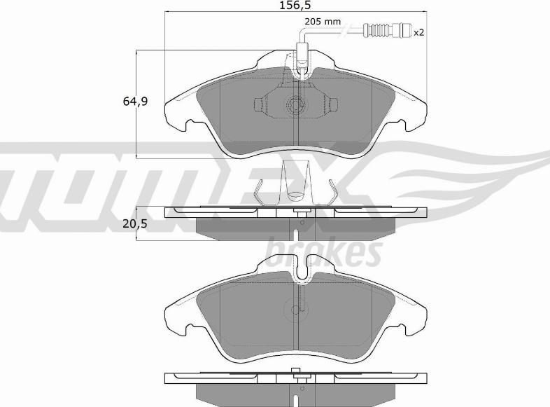 TOMEX brakes TX 10-931 - Комплект гальмівних накладок, дискове гальмо autodetail.com.ua