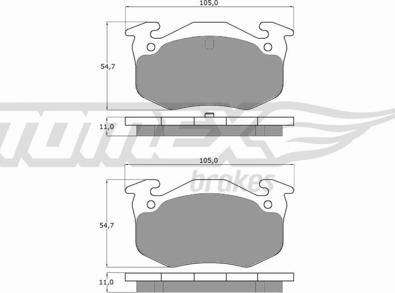 TOMEX brakes TX 10-502 - Комплект гальмівних накладок, дискове гальмо autodetail.com.ua
