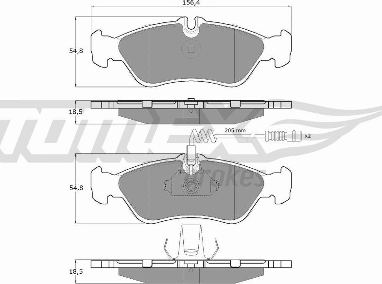 TOMEX brakes TX 11-491 - Комплект гальмівних накладок, дискове гальмо autodetail.com.ua