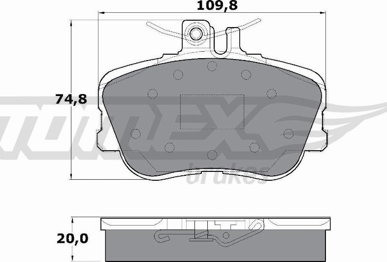 TOMEX brakes TX 11-46 - Комплект гальмівних накладок, дискове гальмо autodetail.com.ua