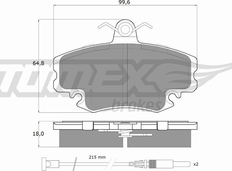 TOMEX brakes TX 11-78 - Комплект гальмівних накладок, дискове гальмо autodetail.com.ua