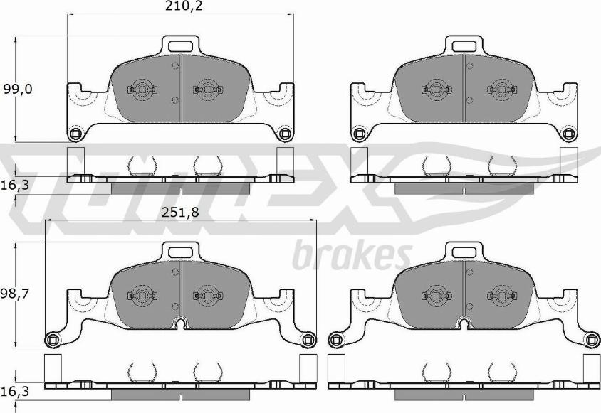 TOMEX brakes TX 18-22 - Комплект гальмівних накладок, дискове гальмо autodetail.com.ua