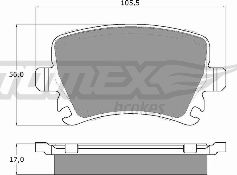 TOMEX brakes TX 13-95 - Комплект гальмівних накладок, дискове гальмо autodetail.com.ua