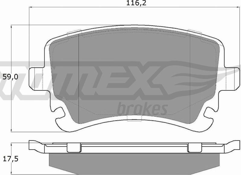 TOMEX brakes TX 13-961 - Комплект гальмівних накладок, дискове гальмо autodetail.com.ua