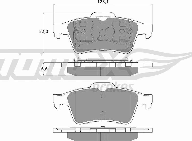 TOMEX brakes TX 12-95 - Комплект гальмівних накладок, дискове гальмо autodetail.com.ua