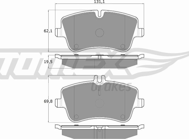 TOMEX brakes TX 12-78 - Комплект гальмівних накладок, дискове гальмо autodetail.com.ua