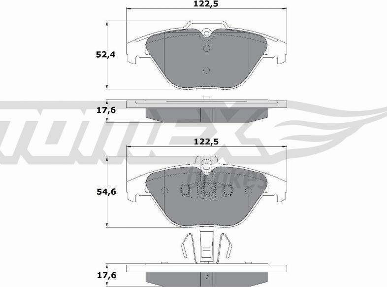 TOMEX brakes TX 17-39 - Комплект гальмівних накладок, дискове гальмо autodetail.com.ua