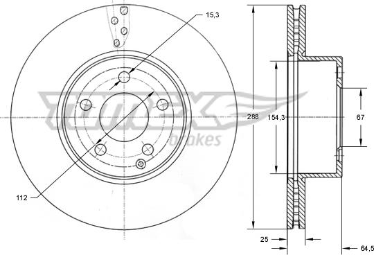 TOMEX brakes TX 74-03 - Гальмівний диск autodetail.com.ua