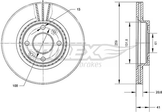 TOMEX brakes TX 70-10 - Гальмівний диск autodetail.com.ua