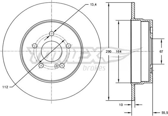 TOMEX brakes TX 73-10 - Гальмівний диск autodetail.com.ua