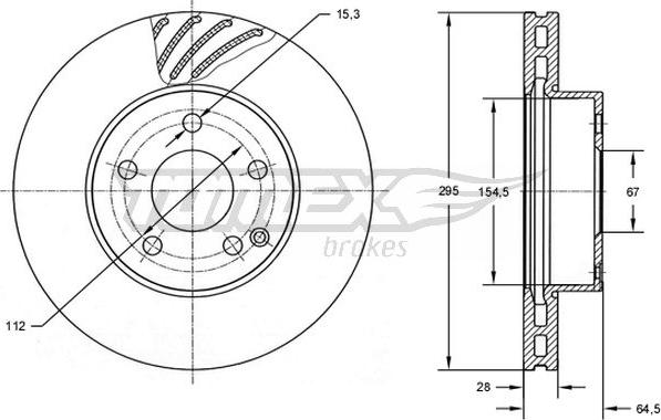TOMEX brakes TX 72-76 - Гальмівний диск autodetail.com.ua