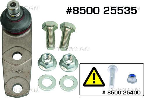 Triscan 8500 25535 - Нижній/верхній кульовий шарнір autodetail.com.ua