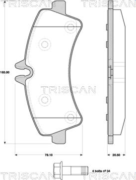 Triscan 8110 10559 - Комплект гальмівних накладок, дискове гальмо autodetail.com.ua