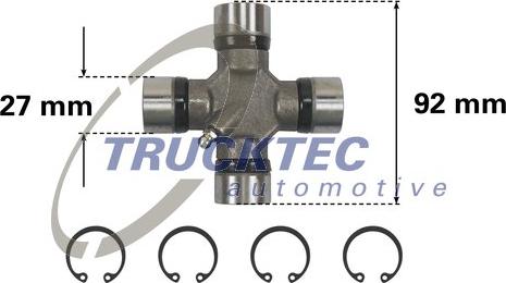 Trucktec Automotive 02.34.043 - Шарнір, поздовжній вал autodetail.com.ua