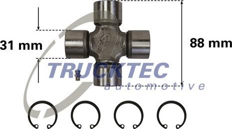 Trucktec Automotive 02.34.012 - Шарнір, поздовжній вал autodetail.com.ua