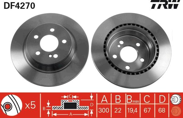 TRW DF4270 - Гальмівний диск autodetail.com.ua