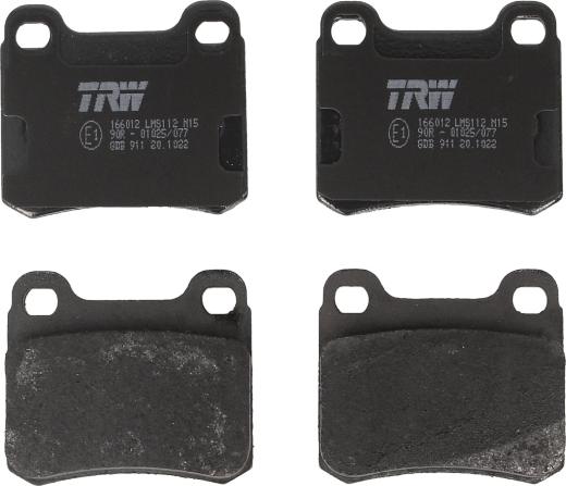 TRW GDB911 - Комплект гальмівних накладок, дискове гальмо autodetail.com.ua