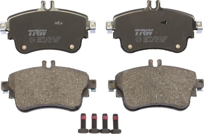 TRW GDB1933 - Комплект гальмівних накладок, дискове гальмо autodetail.com.ua