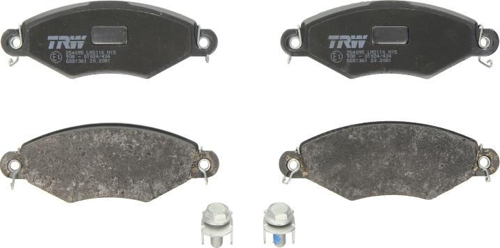 TRW GDB1361 - Комплект гальмівних накладок, дискове гальмо autodetail.com.ua