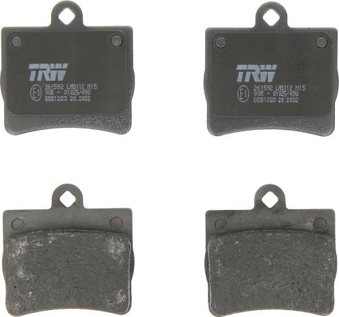 TRW GDB1283 - Комплект гальмівних накладок, дискове гальмо autodetail.com.ua