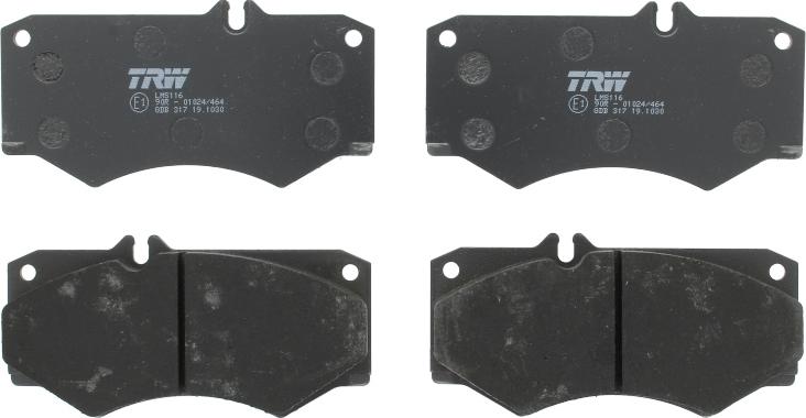 TRW GDB317 - Комплект гальмівних накладок, дискове гальмо autodetail.com.ua