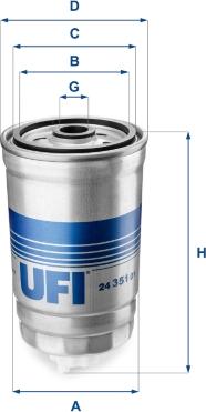 UFI 24.351.01 - Фільтр палива autodetail.com.ua