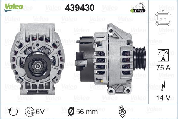 Valeo 439430 - Генератор autodetail.com.ua