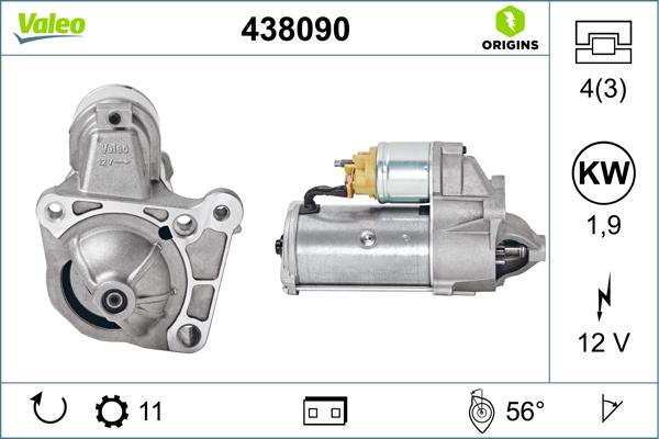 Valeo 438090 - Стартер autodetail.com.ua