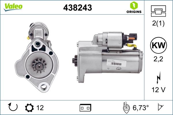 Valeo 438243 - Стартер autodetail.com.ua