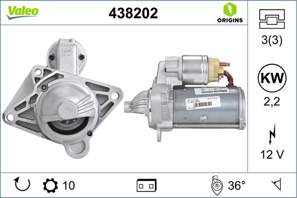 Valeo 438202 - Стартер autodetail.com.ua