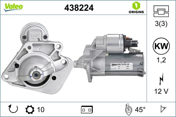 Valeo 438224 - Стартер autodetail.com.ua