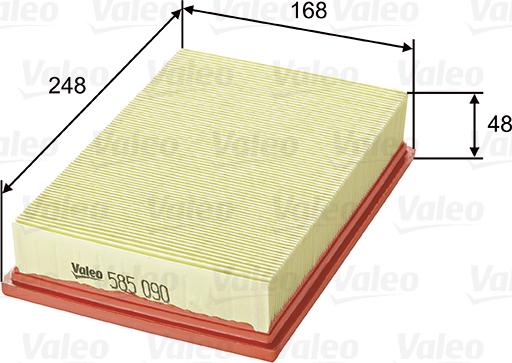 Valeo 585090 - Повітряний фільтр autodetail.com.ua