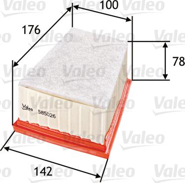 Valeo 585026 - Повітряний фільтр autodetail.com.ua