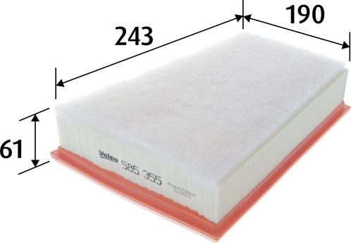 Valeo 585355 - Повітряний фільтр autodetail.com.ua