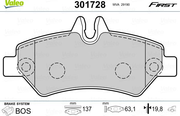 Starline BD S423 - Комплект гальмівних накладок, дискове гальмо autodetail.com.ua
